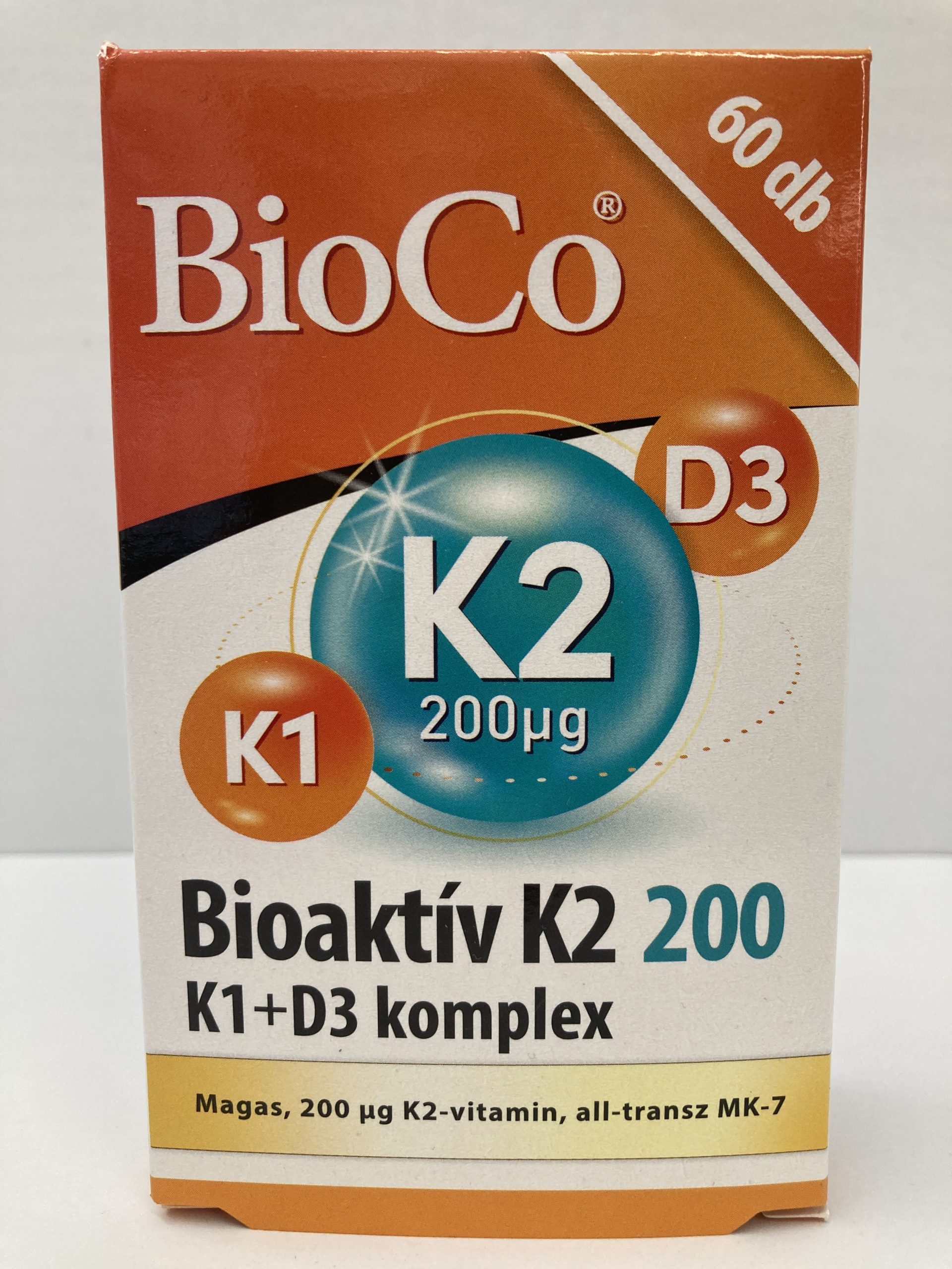 BioCo Bioaktív K2 200µg K1+D3 komplex tabletta – 60db