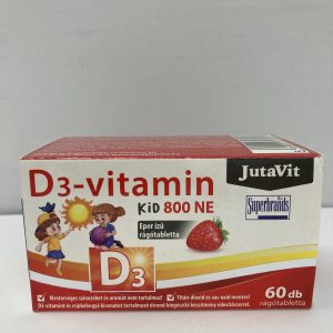 JutaVit D3-vitamin 800NE KID eper ízű rágótabletta – 60db